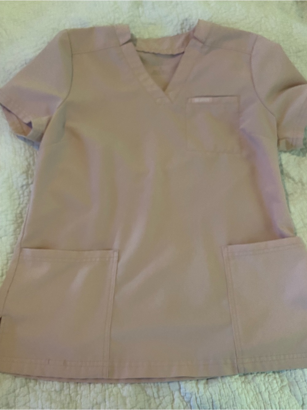 Jaanuu Blush Pink V-Neck Scrub Top